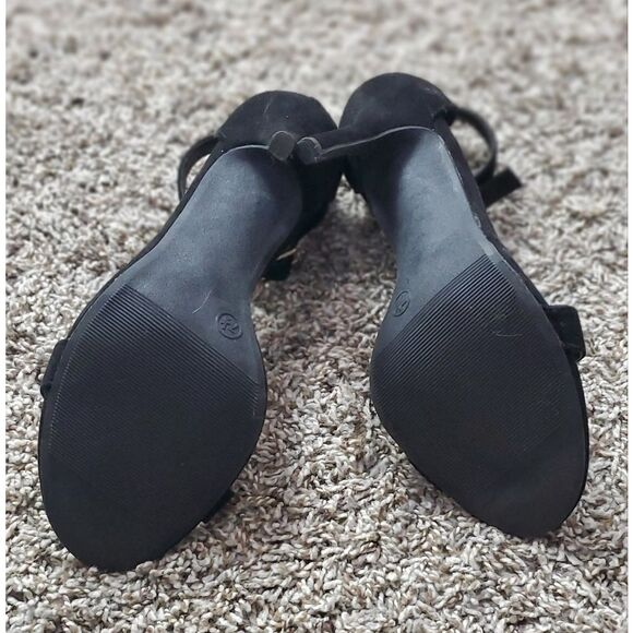 Lulus Black Faux Suede Heels - Picture 4 of 7